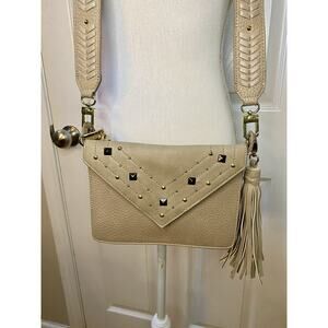 Steve Madden Beige Studded Crossbody Bag